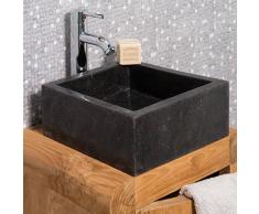 wanda collection Vasque Salle de Bain en marbre Milan Noir 30cm
