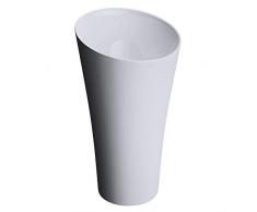 Lavabo colonne rond blanc vasque sur pied Sogood Colossum33 solid surface 40x35x83cm