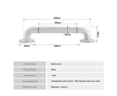 BONADE Barre d'Appui Antidérapant - 35 cm Poignée de Baignoire Douche Barre de Sécurité en Acier Inox Murale de Salle de Bain WC avec Lumineux Circles pour Handicapés, Personnes Agées, Enfants