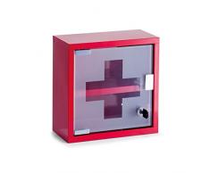 Zeller 18467 Armoire à pharmacie en métal 25 x 12 x 25 cm (Rouge)