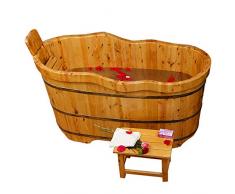 VIOY Tonneau en Bois Bain Barrique Baignoire Sauna Hôtel Spa Accueil Cadeau,Couleur Bois,XXL
