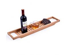 RoseFlower® Pont de Baignoire Luxueux en Bambou avec Support pour Vin et Porte-Verre - Universel Plateau de Bain est idéal pour Vous détendre tranquillement Pendant Votre Bain#2