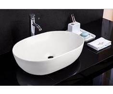 1 vasque en céramique ovale 49 cm x 35 cm