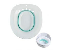 LQKYWNA Sitz Bain sur Les Toilettes Bidet Portable pour Toilettes Standard Évitez Accroupis Personnel pour Laver Bidet Bol Voyage (Bleu)