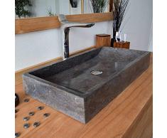 Océan Line Vasque à Poser en marbre Noir, Boreal