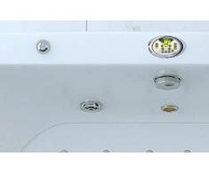 Jet-Line Whirlpool Villa Sofia Blanc Baignoire ovale Blanc équipement complet Chauffage d'ozone LED, etc.