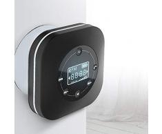 HOMYY Bluetooth Haut-Parleur de Douche de Bain Lecteur de Musique FM Radio sans Fil étanche Portable Unique Ventouse puissante écran LCD Batterie intégrée, Blanc, Taille Unique