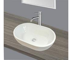 1x Lavabo en céramique évier ovale blanc petit de lavage Vasque à Poser en céramique Salle de Bain 45x29