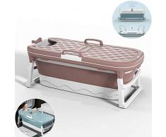 KQBAM Baignoire Pliante Adultes, Baignoire Adulte Portable Peut Être Fumigée Et Trempée, Baignoire Mobile De Massage en Rouleau en Libre Service Disponible pour Toute La Famille, Bleu, S, Pin