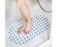 DealMux Bleu clair ovale en PVC antidérapant bain receveur de douche Jacuzzi baignoire de bain Mat 26 pouces x 14,6 pouces