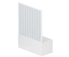 Rollplast BAST1LONCC28150 Paroi simple en accordéon pour baignoire Ouverture latérale PVC Blanc 150 x 150 cm