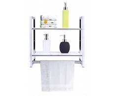 Étagère murale 2 étages Métal -Armoire de rangement pour accessoires de salle de bain - étagère de douche