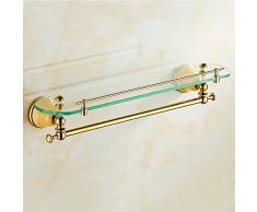 ZZHF yushizhiwujia Salle de vasque en marbre table de toilette en une seule couche étagères en verre de salle de bains suspendues (2Colors sont disponibles) (Couleur : A)