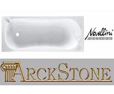 baignoire bain Novellini Calypso Standard encastrable 170x80 Hauteur 55 cm à linge rectangulaire carrée Baquet Bac économique coquille traditionnelle de jouer acrylique blanc brillant eau réversible