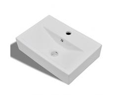 Festnight Vasque pour Salle de Bain en Céramique rectangulaire Lavabo Blanc 465 x 320 x 115 mm
