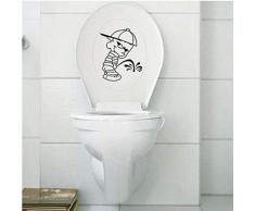 KXCTQ Stickers muraux Salle de Bains Personnalité de la Mode Mignon Urinoir Garçon Autocollants de Toilettes Salle de Bains Drôle Amovible Autocollant Décoratif Mural
