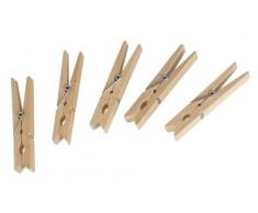 Wenko Pinces à Linge Set de 50, Bois, 7 cm