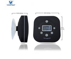 Haut-Parleur Résistant à l'eau Avec écran LCD - VICTORSTAR Haut-Parleur de Douche Bluetooth S603 + Radio FM + MIC Intégrée + Coupe d'aspiration Puissante / 10 Heures de jeu, Mains Libres Pour Une Utilisation Intérieure et Extérieure. (Noir)
