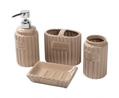 Baytex Set de Salle de Bain Tendence 4 Pièces - Beige