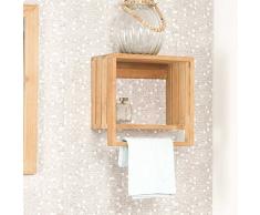 wanda collection Porte Serviette étagère Murale en Teck Chloé