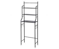 Wefun Etagère de Salle de Bain,Etagère de Rangement,Meuble et Stockage Rangement pour la Salle de Bain,Casiers de Rangement,Idéal WC et Salle de Bain (Noir)