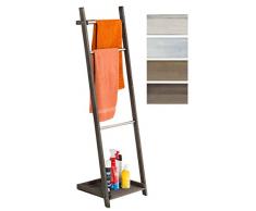 CLP Porte-Serviette Kyoto Autonome, Support Serviette en Bois de Paulownia impérial, Style Maison de Campagne Marron Foncé