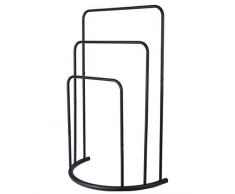 Porte-Serviettes sur Pied en Métal Noir 3 Bras