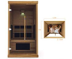 Cabine de Sauna Infrarouge Sawo pour 1 Personnes en Cèdre 230V 1N ~ Installation Plug and Play Basse Consommation d'énergie 1400W IR-1012LS-D