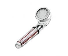 Pommeau de douche LED, InGoo haute pression pomme de douche à main 3 couleurs Changement lumineuse Douchette De Douche controle température Filter économie d'eau