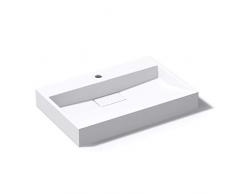 Lavabo suspendu vasque à poser 70cm blanc mat evier Sogood Colossum19-700 rectangulaire 70x46x11cm