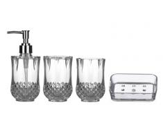Premier Housewares 1601510 Cristallo Set de 4 Accessoires de Salle de Bain Plastique Transparent
