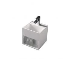 Vasque murale avec espace de rangement TWG31 - blanc mat - 30 x 30 x 30 cm