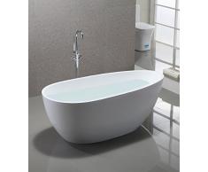 Petite baignoire îlot acrylique, ovale pas chère, 150 cm HIGON