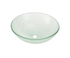 [neu.haus]® Lavabo en aspect verre dépoli rond[Ø42cm] Vasque voile