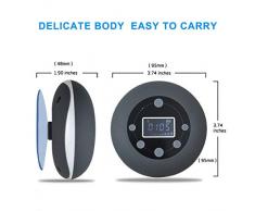 VICTORSTAR Haut-Parleur de Douche étanche sans Fil Bluetooth, Haut-Parleurs S602 avec Ventouse, écran LCD, Mix Intégré, Radio FM, Carte TF, 10 Heures de Jeu, Mains Libres pour iPhone, Piscine (Blanc)