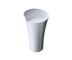 Lavabo colonne rond blanc vasque sur pied Sogood Colossum30 solid surface 52,3x90cm