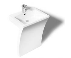 Lavabo vasque evier sur pied colonne fonte mineral colossumF07 58,5 x 48 x 84cm