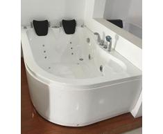 BAIGNOIRE BALNEO MASSANTE Model Havana 170 X 115 cm ANGLE HAUTE BAIN TOURBILLON 2 PERSONNES