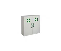 ROSSIGNOL Armoire à pharmacie acier fermeture à clef 2 étagères L31 x H45,5 x P14,5 cm blanc