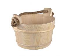 bouncevi 7L Sauna Tub Accessoires De Sauna en Bois Naturel Blanc Seau De Pin Blanc Spa Vapeur Douche Accessoires De Salle De Bains