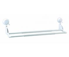 VENTOUSE PORTE-SERVIETTES DOUBLE BARRE A TEMOIN DE PRESSION 34-54 cm téléscopique