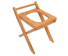 Chaise percée/Pliable Chaise de Toilette en Bois Massif épais, Tabouret de Douche Anti-dérapant pour Salle de Bains, adapté aux Personnes à mobilité réduite, Personnes âgées, Femmes Enceintes