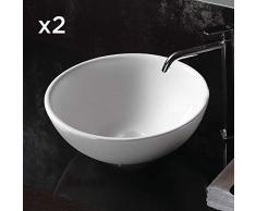 Mob-In Vasque Salle De Bain Ronde à Poser ø40cm Oma - Lot De 2