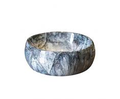 GLXYFC Plan Vasque de Salle de Bain, Lavabo en marbre - Lavabo en céramique - Lavabo Rond dartisanat - 41x15cm