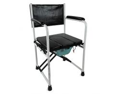 Chaise percée/toilette | Avec couvercle et pliage | Acier chromé | Ebro | Mobiclinic