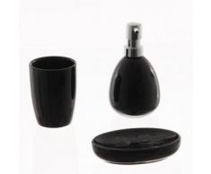 Paris Prix - Set de 3 Accessoires Salle de Bain Noir