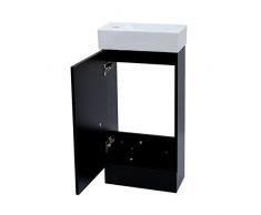 Enki Horizon Meuble assemblé avec lavabo et compartiment de rangement à poser au sol Chêne noir