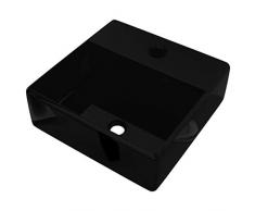 vidaXL Vasque Rectangulaire à Trou Céramique Lavabo Lave-Mains Salle de Bain