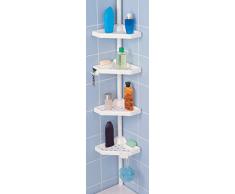 MSV Servite/étagère en Plastique pour Douche, dangle, Blanc, télescopique, Extensible jusquà 245 cm