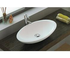 Vasque ovale à poser en Solid Surface pour salle de bain 600x350x105